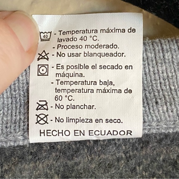 Tejidos Aly Marka Alpaca Sweater Womens Size Medium Gray Crew Neck Pullover Peru - Picture 4 of 7